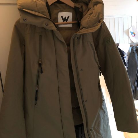 Outhere parkas/dunjakke dame olivengrønn/beige