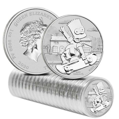 2020 Tuvalu 1oz sølv - Bart Simpson