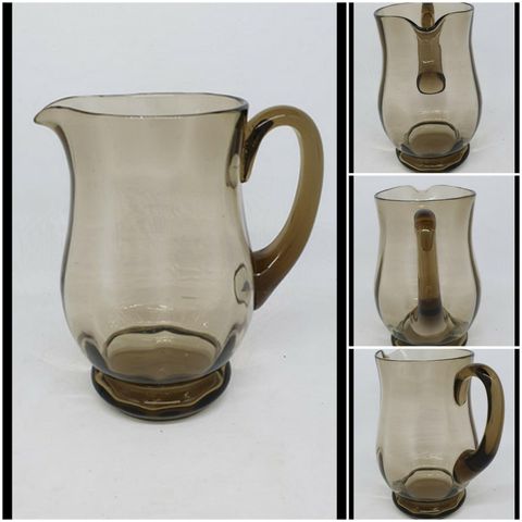 VINTAGE VAKKER SOTFARGET GLASS MUGGE