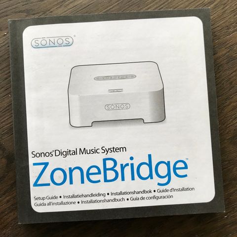 Brukerveiledning til Sonos Bridge (ZoneBridge)