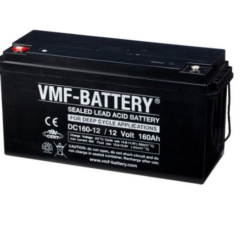 VMF AGM Batteri 12V 160AH C20 - bilbatteri - båtbatteri - solcellebatteri