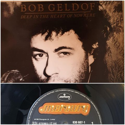 "BOB GELDOF" VINTAGE/RETRO LP-VINYL "DEEP IN THE HEART OF NOWHERE"