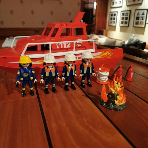 Playmobil brannmann båt 