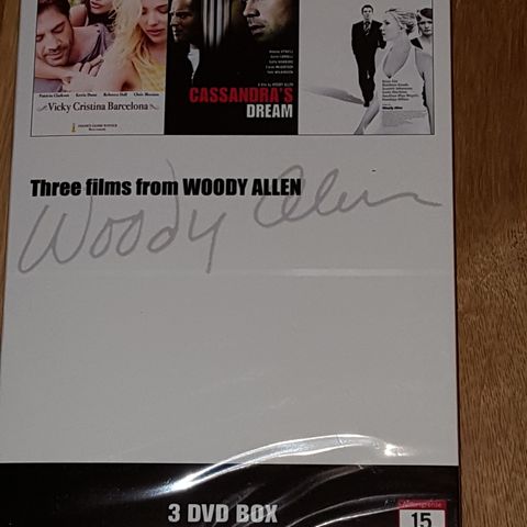 Uåpnet DVD pakke med 3 filmer (Woody Allen) Vicky, Cassandra, Match point