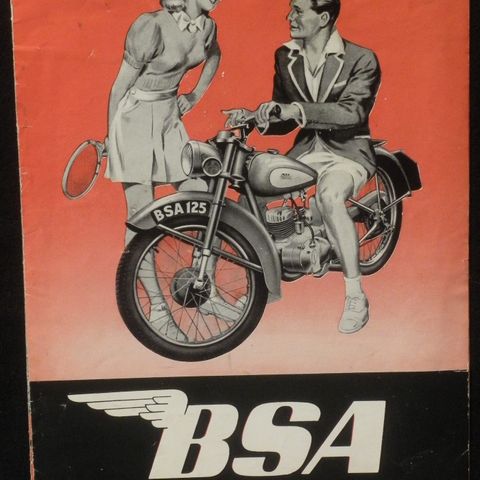 Motorsykkel-brosjyre: BSA, MC-Postkort