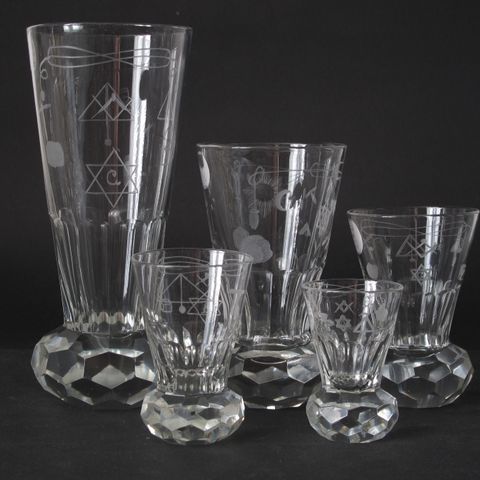 Hadeland glass, frimurer OLAUS B 1899-1940
