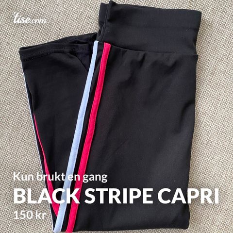 Black Stripe Capri