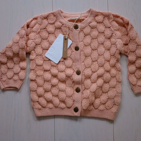 Ny Pomp de lux cardigan str.86, ull/bomullblanding