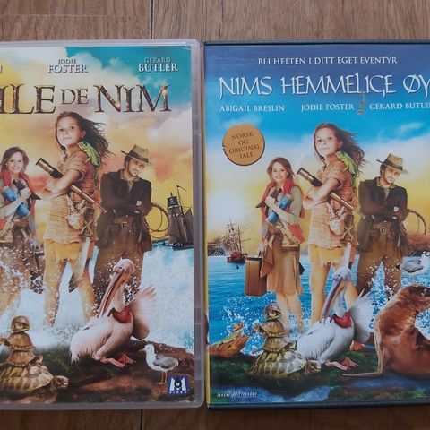 2 DVD-ER til barn. NIMS HEMNELIGE ØY. L'ILE DE NIM.