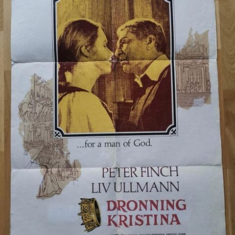 Dronning Kristina (Film Plakat Poster) Peter Finch Liv Ullmann