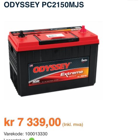 ODYSSEY  PC2150MJS batteri 5000w