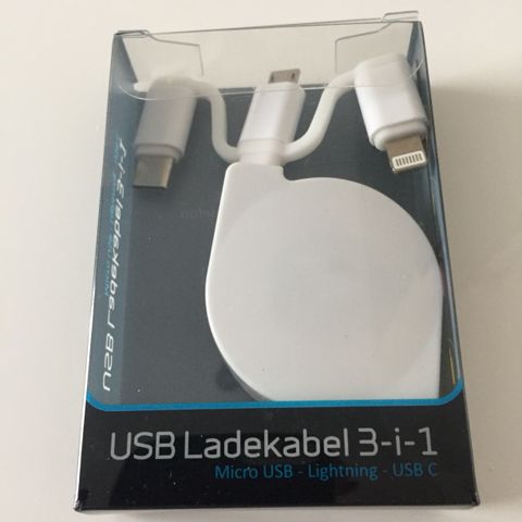 3 i 1 USB lade kabel / Snelle lader.