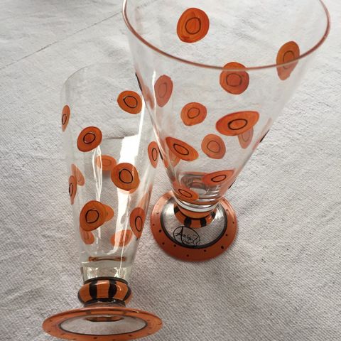 2 flotte kunstglass fra Ann-Sofie’s design  (milkshake, smoothie, frappe etc)