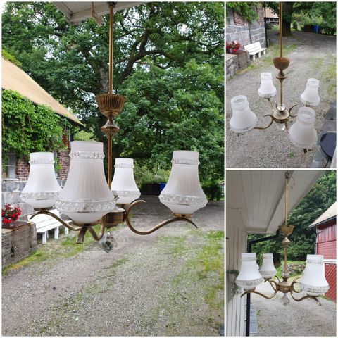 VINTAGE/RETRO  - GAMMLE "NYDELIG SJELDEN TAKLAMPE "