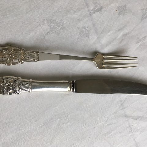 Diplomat - Sølv kniv og gaffel  - fra H. A, Neerbye 830S