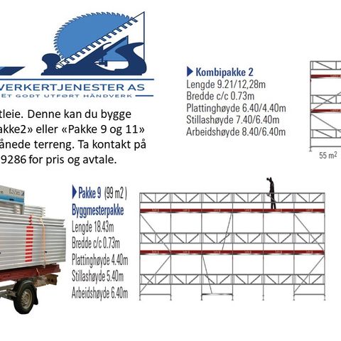 Stillas til leie