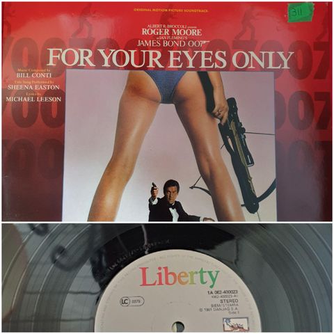 VINTAGE/ RETRO LP-VINYL "ROGER MOORE/FOR YOUR EYES ONLY "