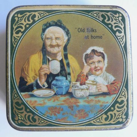 (Ut) gammel teboks fra ca 1907 "Mazawattee Tea" 