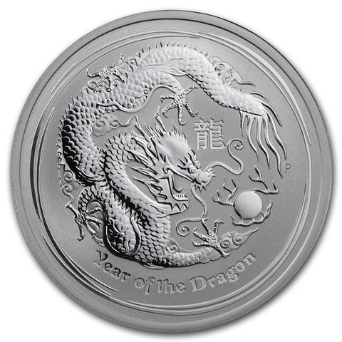 2012 Australia  Lunar Year of the Dragon 1/2 oz Sølv