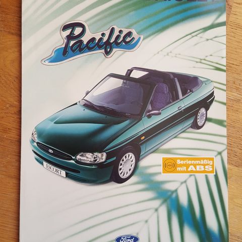 Brosjyre Ford Escort Cabriolet Pacific 1997