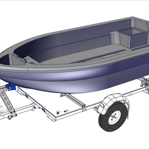 Vare-Tipp-Båt-MC-ATV, og Sammenleggbar i én og samme tilhenger, 750kg. Rimelig: