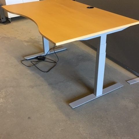 Skrivebord hev/senk bøk plate 90 x 160