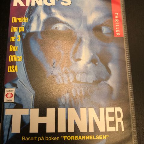 Stephen Kings . Thinner. Forbannelsen vhs