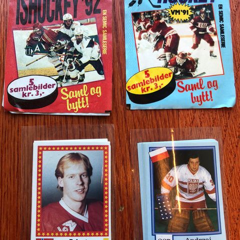 Ishockey Stickers 1991 1992 kjøpes byttes Semic Klistremerker samlekort