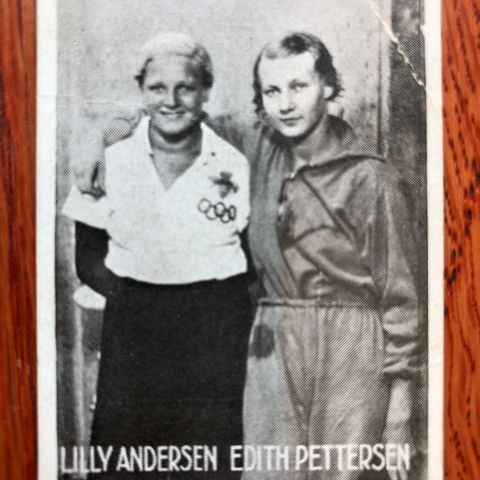 Edith Pettersen Köppl Oslo Svømming sigarettkort fra ca 1930 Tiedemanns Tobak!