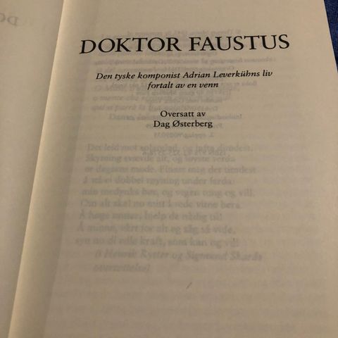 Doktor Faustus av Thomas Mann til salgs.