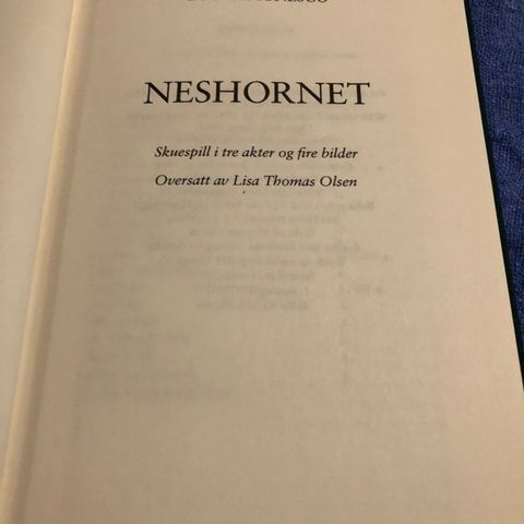 Neshornet av Eugene Ionesco til salgs.