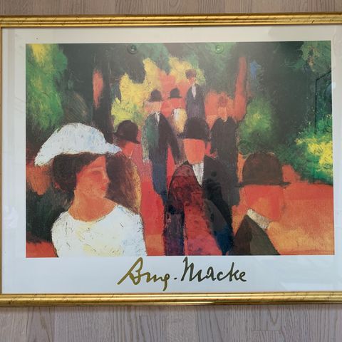 August Macke. Stor reproduksjon kr. 1000 med ramme