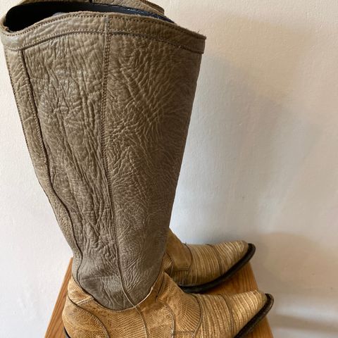 Gianni Barbato beige italienske skinn Str. 37 Vintage designersko boots