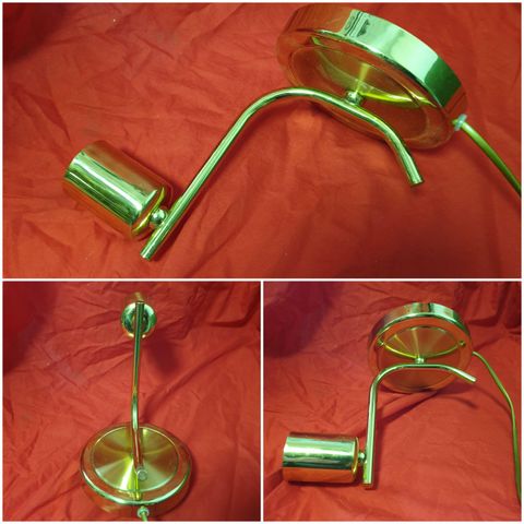 VINTAGE/RETRO "MESSING VEGGLAMPE FRA KURANT"