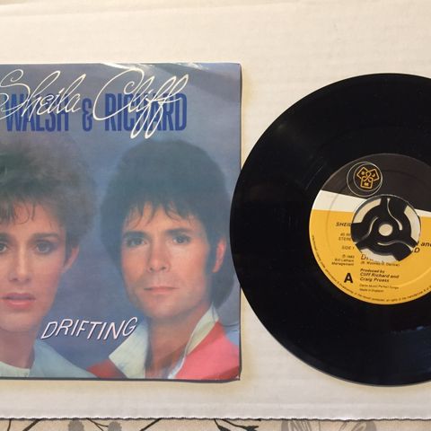 SHEILA WALSH & CLIFF RICHARD / DRIFTING - 7" VINYL SINGLE