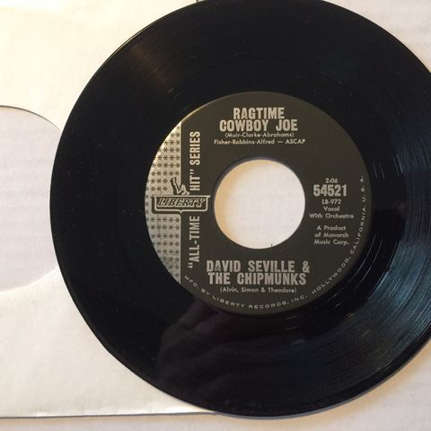 DAVID SEVILLE & THE CHIPMUNKS / RAGTIME COWBOY JOE - 7" VINYL SINGLE