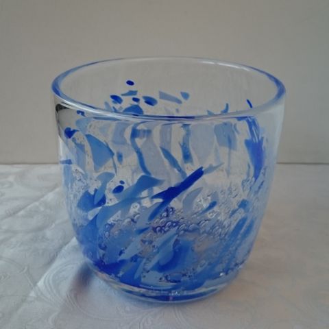 Stor kunstglass bolle - Glasshytta Pedersen Gruer 1992