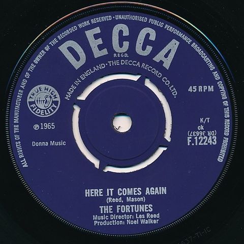 The Fortunes – Here It Comes Again / Things I Should Have Known ( 7",  1965)