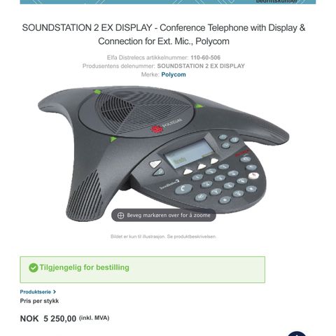 2 stk Polycom Soundstation IP 6000 konferansetelefon, med to ekstra mikrofoner