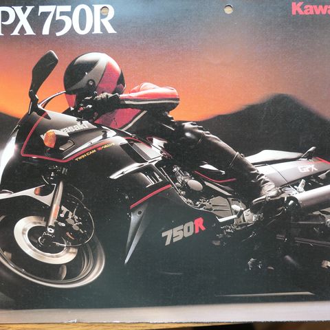 Kawasaki GPX750R original brosjyre engelsk 1988