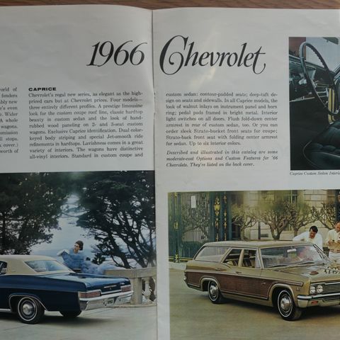 Chevrolet 1966 alle biler brosjyre Original