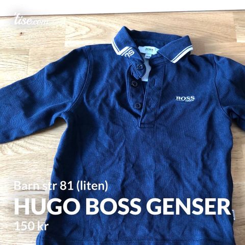 Blå Hugo Boss pique genser str 81