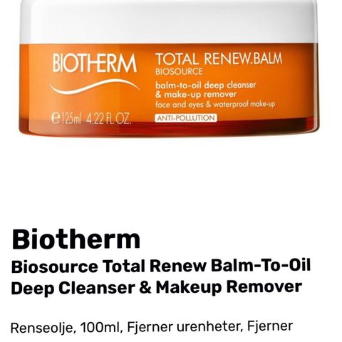 Biotherm sminkefjerner rens makeup remover