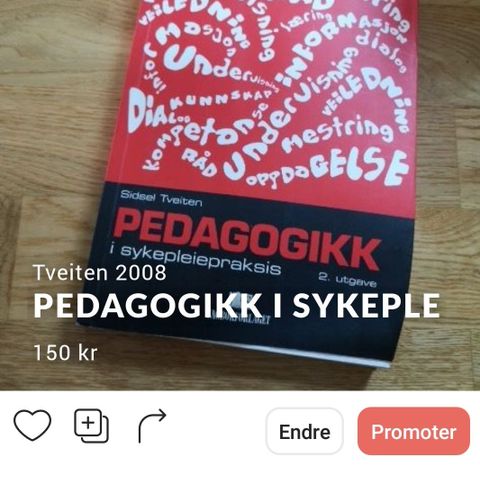 Pedagogikk i sykepleie Tveiten