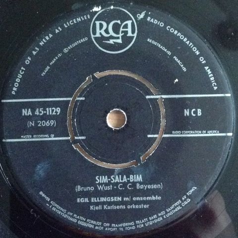 Egil Ellingsen  – Sim-Sala-Bim /Jeg har savnet deg min venn ( 7",1958 ?)