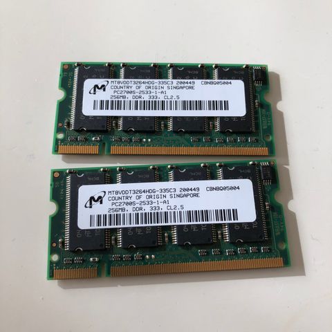 RAM DDR 256Mb Laptop