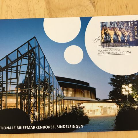 Norge 2014 Postens spesialkort "Int. Briefmarkenbörse, Sindelfingen med NK 1832