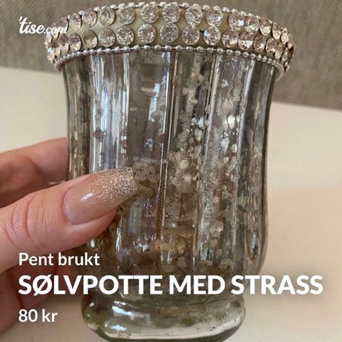 Sølvpotte med strass