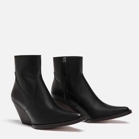 Tøffe skinn boots / skoletter fra Zara str 39