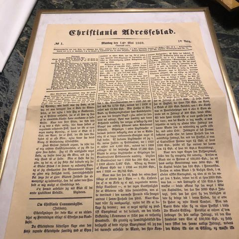 christiania adresseblad nr 1 årg. 1 14 mai 1860